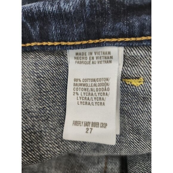 Lucky Brand Capri Jeans Easy Rider Cropped Distressed Denim 4 27 - Picture 7 of 8